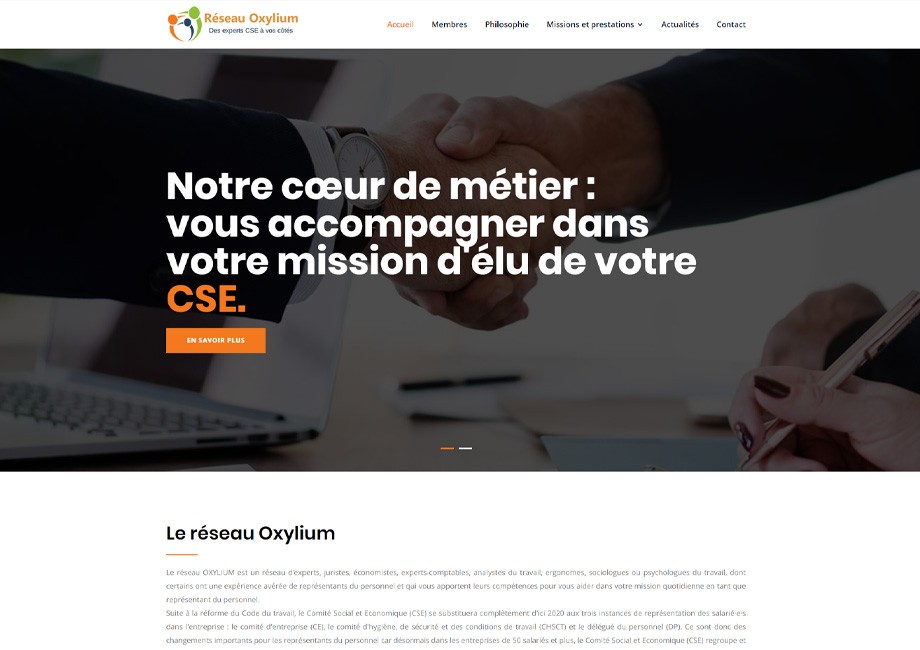Création d'un site internet pour réseau d'experts