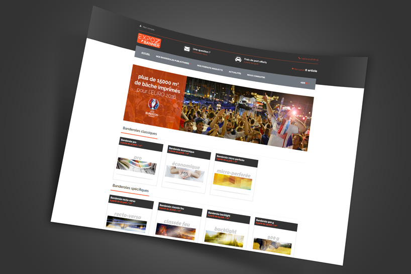 Création d'un site e-commerce banderoles publicitaires