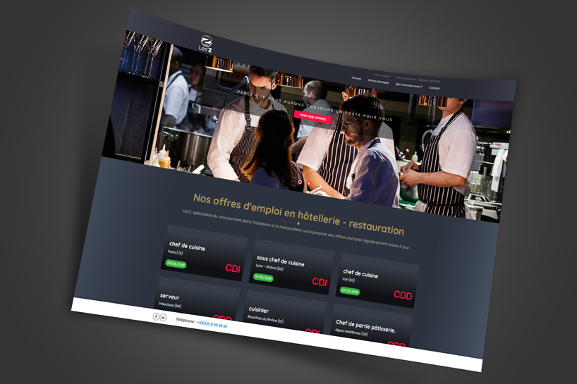 Création d'un site internet pour cabine de recrutement hôtellerie - restauration