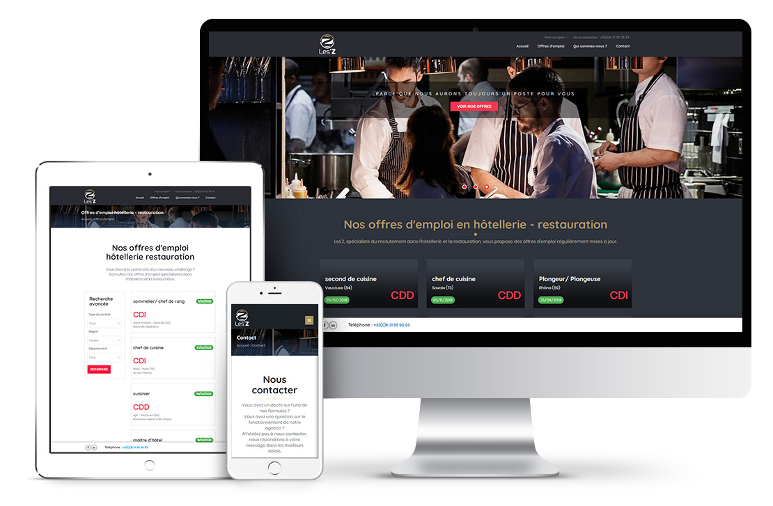 Création d'un site internet pour cabine de recrutement hôtellerie - restauration